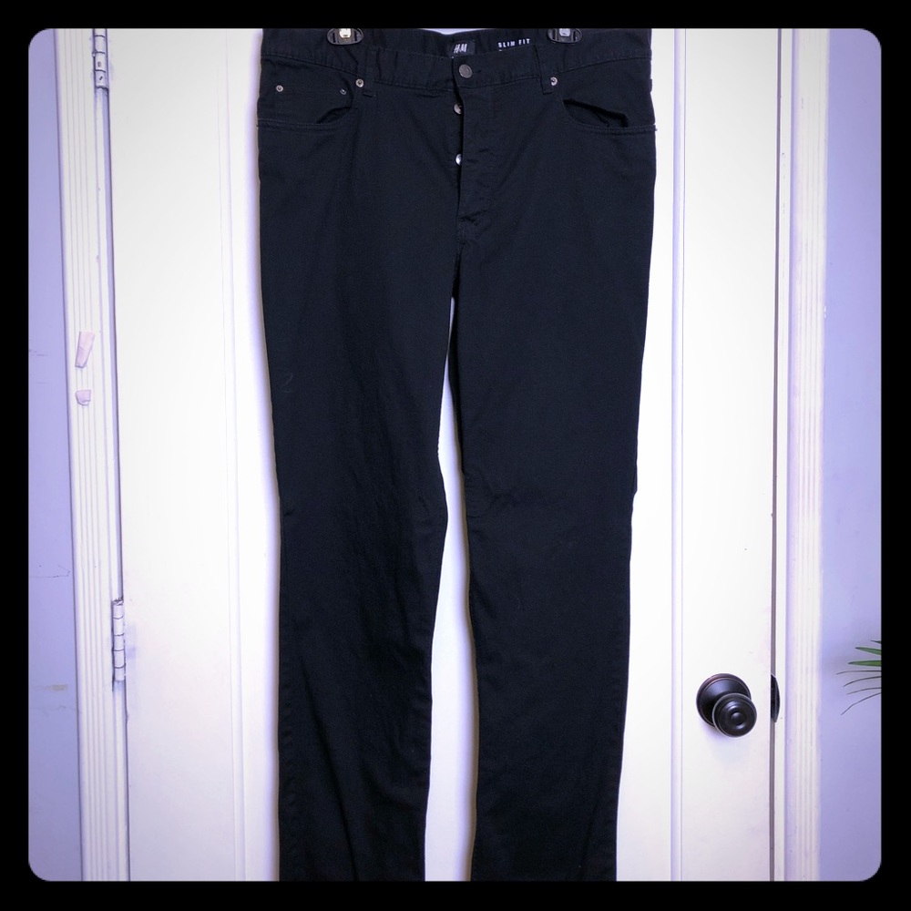 H&M Men’s Black Stretch Jean Pants size 36